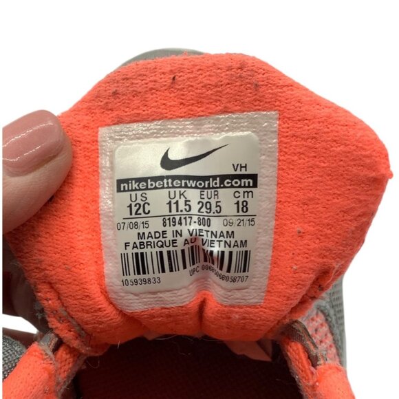 Nike Revolution 3 Running Shoes Child 12 Gray Orange Lightweight Sneakers - Picture 6 of 6